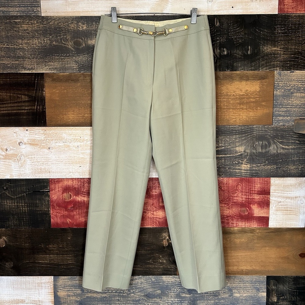 Vintage Celine Pants Wool Horsebit Teal Light Pants 42